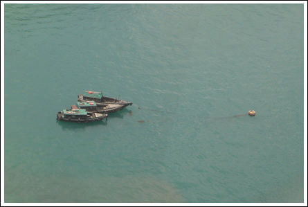 view from a glass cable car ride to sentosa